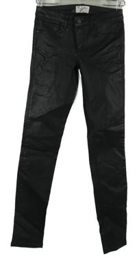 Dámske čierne koženkové skinny nohavice Miss Denim