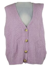 Dámska ružová vzorovaná svetrová prepínaci vesta TU