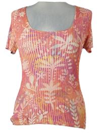 Dámské růžové květované pletené tričko 