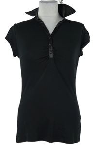 Dámské černé tričko s límečkem Xanaka 