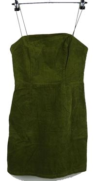 Dámske khaki menšestrové šaty