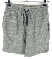 Pánské šedé melírované teplákové kraťasy H&M
