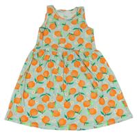 Svetlomodré bavlnené šaty s pomeranči H&M