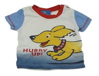 Bílo-modro-červené tričko s pejskem Topolino