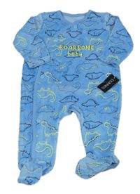 Nové- Modrý sametový overal s dinosaury Dunnes