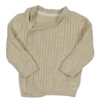 Béžový rebrovaný prepínaci sveter Mothercare