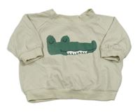 Svetlobéžová oversize mikina s krokodílom Next