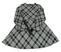 Šedo-černé kárované šaty 