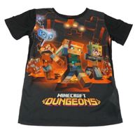 Antracitovo-černé tričko s Minecraft 