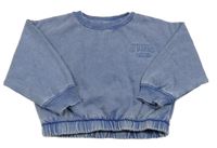 Modrá melírovaná oversize mikina s nápisom Primark