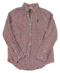 Nové - modro-bílo-červená kostkovaná košile Next