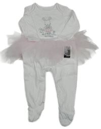 Nové - bílý puntíkatý overal s králíčkem a tutu sukní Dunnes