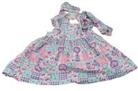 Nové - farebné na traké šaty s potiskem + čelenka