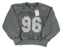 Nové - Sivá crop mikina s čipkovým číslom Primark