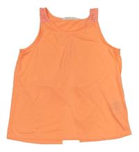 Neónově oranžový top s čipkou H&M