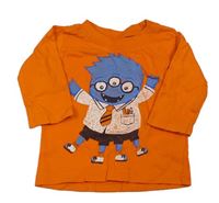 Oranžové triko s příšerkou