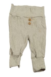 Béžové rebrované tepláky s gombíkmi Pusblu