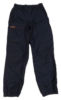 Tmavomodré šusťákové voděodolné kalhoty Decathlon