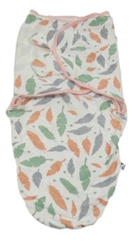 Bílá bavlněná rychlozavinovačka s peříčky 