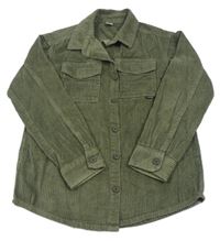 Khaki menšestrová košeľová bunda Tu