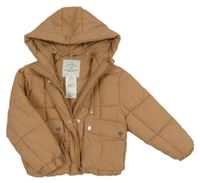 Nové - Broskvová šusťáková zimní bunda s kapucí George 