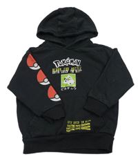 Černá mikina s Pokémony a kapucí 