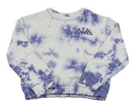 Bielo-fialová batikovaná mikina s nápisom Primark