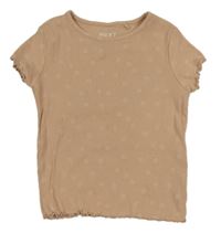 Broskvové rebrované bodkovaná é tričko Next