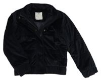 Čierna zamatová zateplená bunda La Redoute