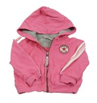 Růžová propínací mikina s kapucí Converse