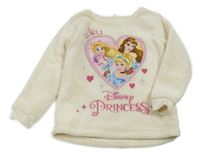 Smotanová chlpatá mikina s princeznami Disney