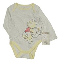 Nové - Bílo-šedé pruhované body s Púem Disney