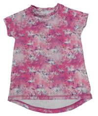 Růžové sportovní tričko s jednorožci Topolino