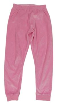 Růžové sametové pyžamové kalhoty 