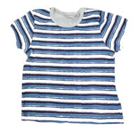 Modro-bielo-červené pruhované tričko