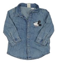 Modrá riflová košile s Mickeym Disney