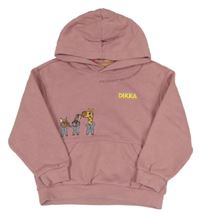 Staroružová mikina so zvířaty a kapucí - Dikka