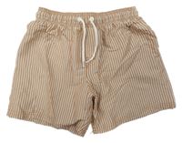 Oranžovo-sivé pruhované plážové kraťasy H&M