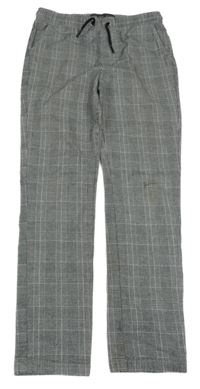 Sivé kockované slim nohavice Denim