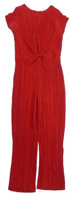 Červený plisovaný nohavicový overal H&M
