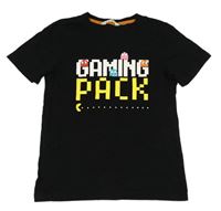 Černé tričko s nápisem H&M