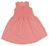 Ružové bavlnené šaty s čipkou H&M