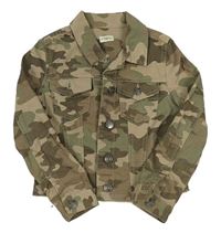 Khaki-béžová army riflová crop bunda F&F