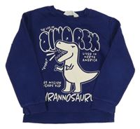 Tmavomodrá mikina s dinosaurom H&M