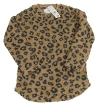 Nové - Béžovo-sivá vzorovaná huňatá mikina F&F