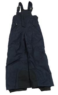 Tmavomodré šusťákové laclové oteplovačky Lupilu