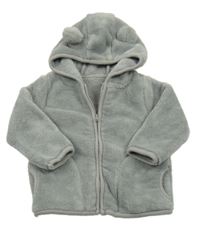 Sivá chlpatá prepínaci mikina s kapucňou