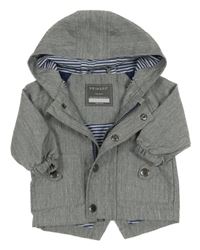 Šedá šusťáková jarní bunda s kapucí Primark