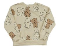 Béžová mikina so zvieratkami H&M