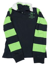 Čierno-limetkové polo tričko s psíkom